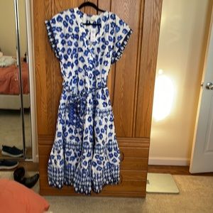 Abercrombie Beautiful short sleeve blue and white dress.